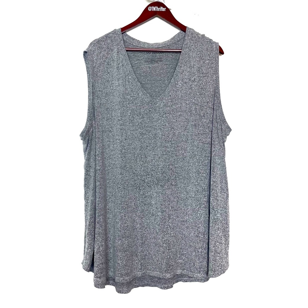 Lane Bryant Women’s V Neck Tank Tunic Sz 26 28 Heathered Gray Summer Lightweight